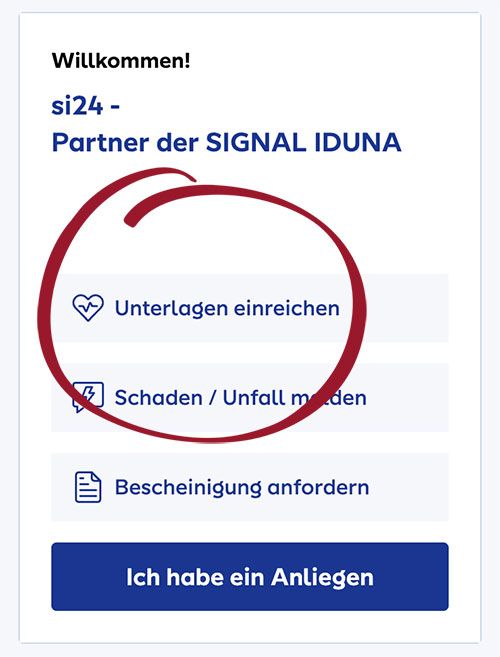 SIGNAL IDUNA Rechnungen online einreichen